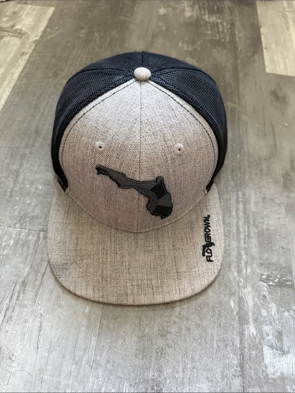 Flo Grown Black and Grey Snapback Hat Florida